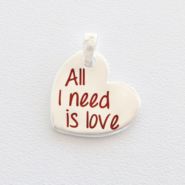 Ciondolo cuore All I need is love – Almas Gioielli